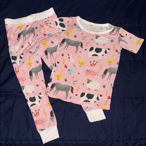 Pink Animal Print Kids Pajamas